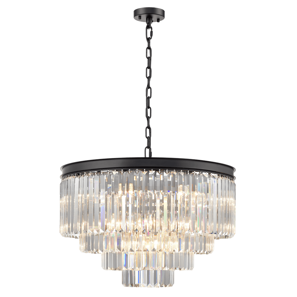 Franklite FL2413-20 Perdita 20 Light Pendant Black Crystal