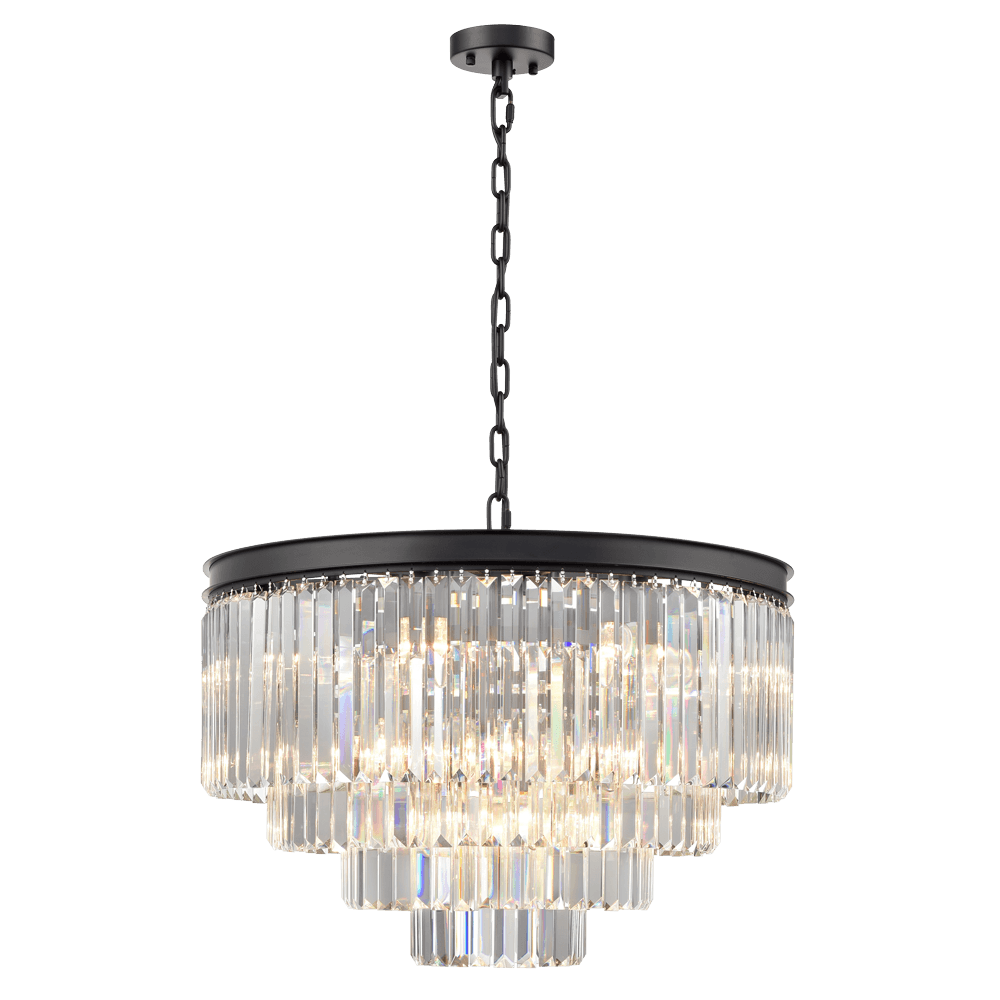 Fran Lighting F2413-20 Perdita 20 Light Pendant Black Crystal