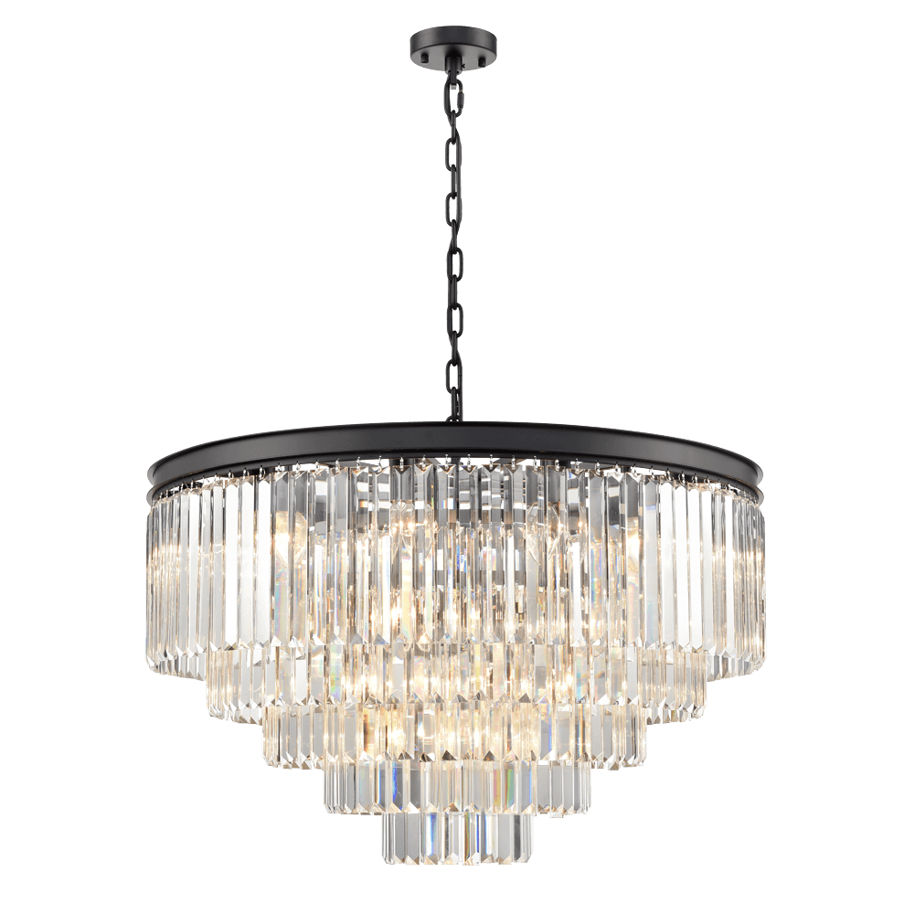 Franklite FL2413-27 Perdita 27 Light Pendant Black Crystal