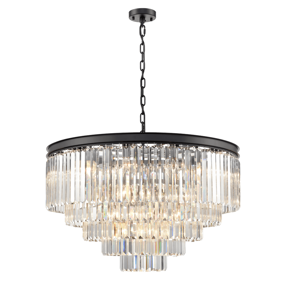 Fran Lighting F2413-27 Perdita 27 Light Pendant Black Crystal