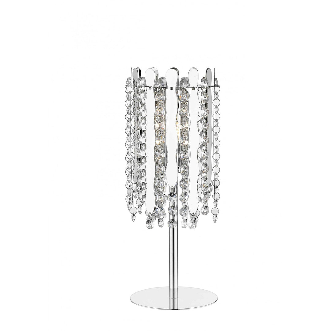 Impex CFH2105/01/TL/CH Belize 1 Light Table Lamp Chrome Crystal