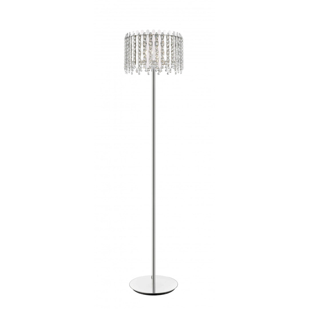 Impex CFH2105/03/FL/CH Belize 3 Light Floor Lamp Chrome Crystal