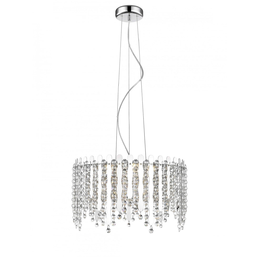 Impex LED2105/05/CH Belize 5 Light LED Pendant Chrome Crystal