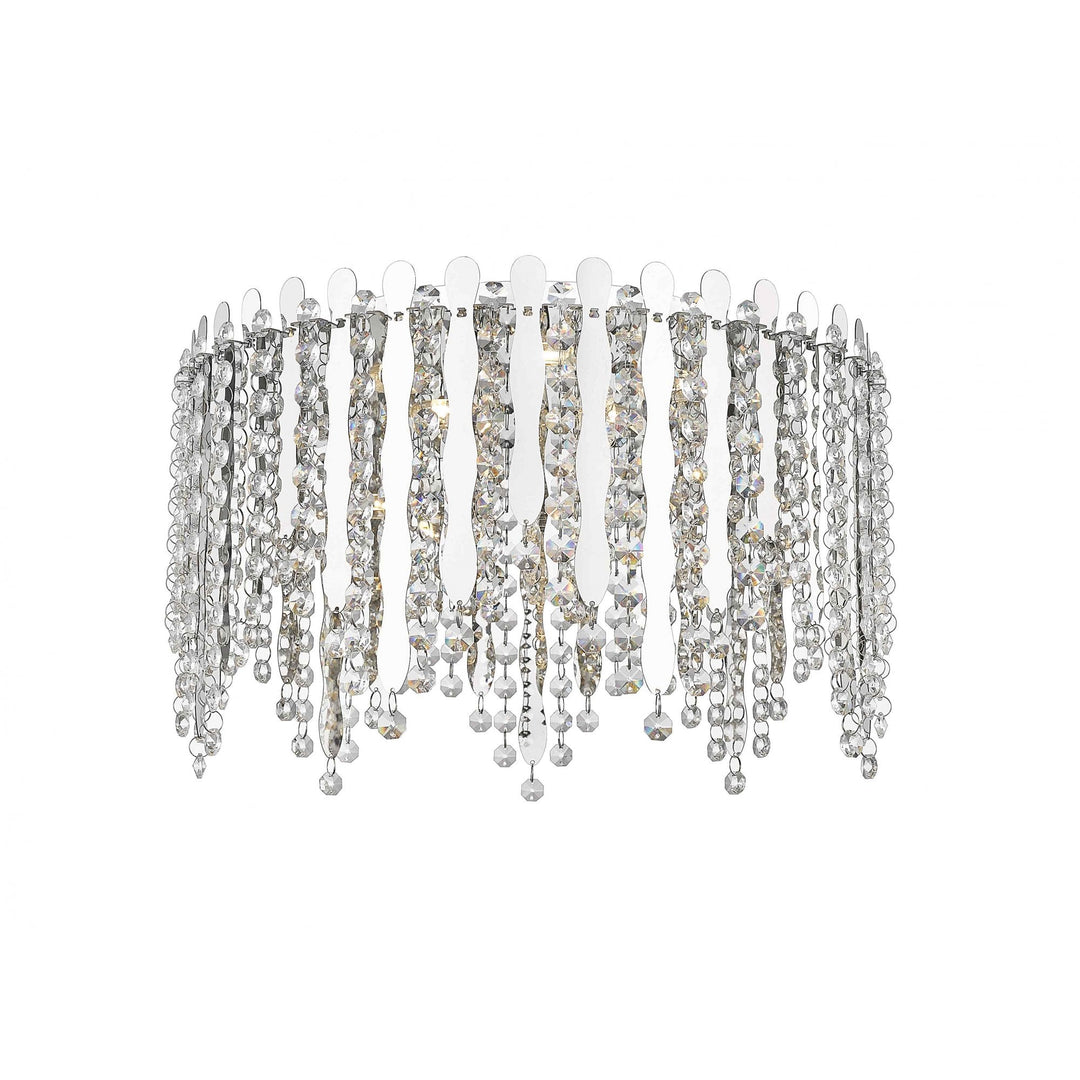 Impex LED2105/05/PL/CH Belize 5 Light LED Flush Ceiling Light Chrome Crystal