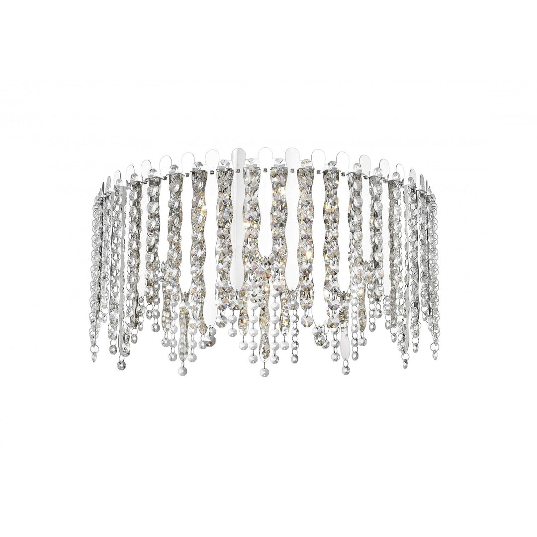 Impex LED2105/06/PL/CH Belize 6 Light LED Flush Ceiling Light Chrome Crystal