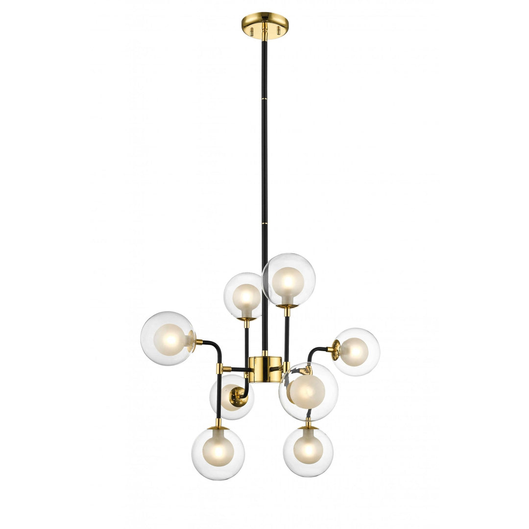 Impex PGH1806/08/G/MBLK Remy 8 Light Ceiling Light Gold Black