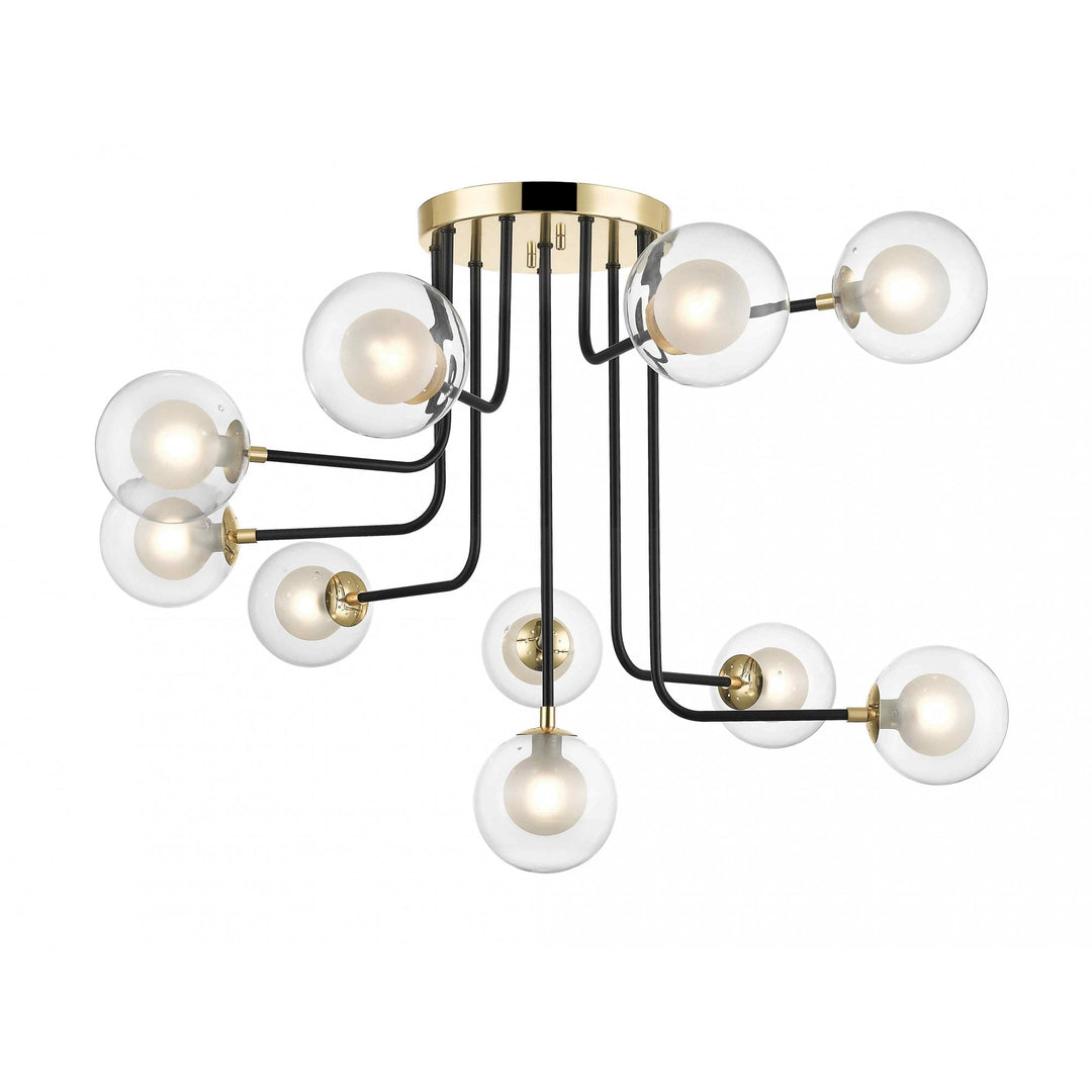Impex PGH1806/10/G/MBLK Remy 10 Light Ceiling Light Gold Black