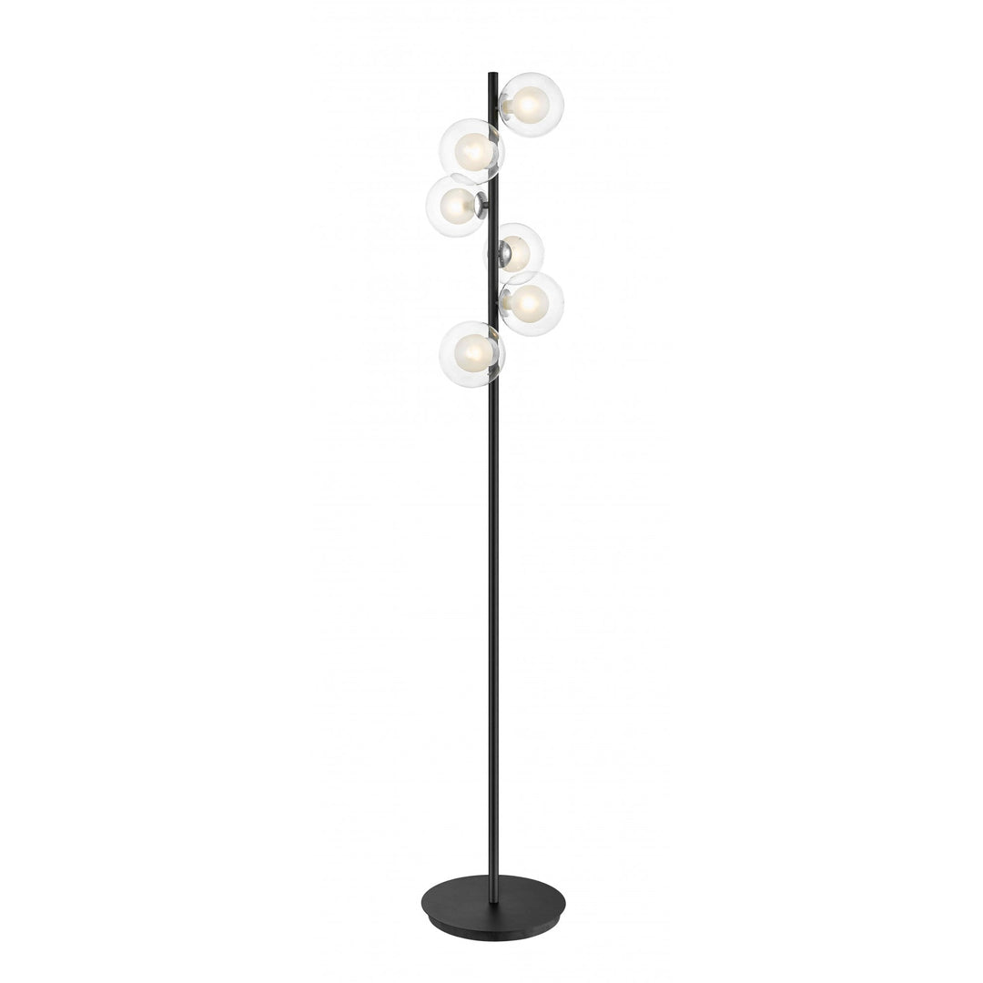 Impex PGH1806/FL/CH/MBLK Remy 6 Light Floor Lamp Chrome Black