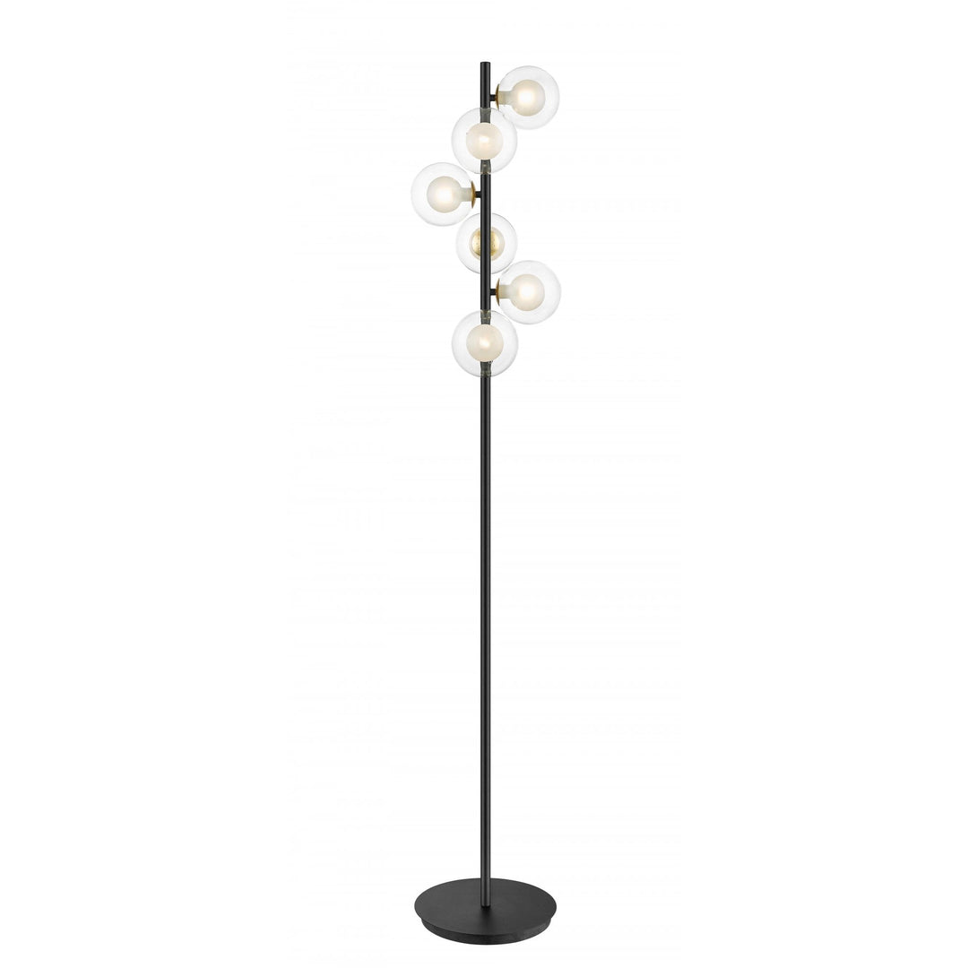Impex PGH1806/FL/G/MBLK Remy 6 Light Floor Lamp Gold Black