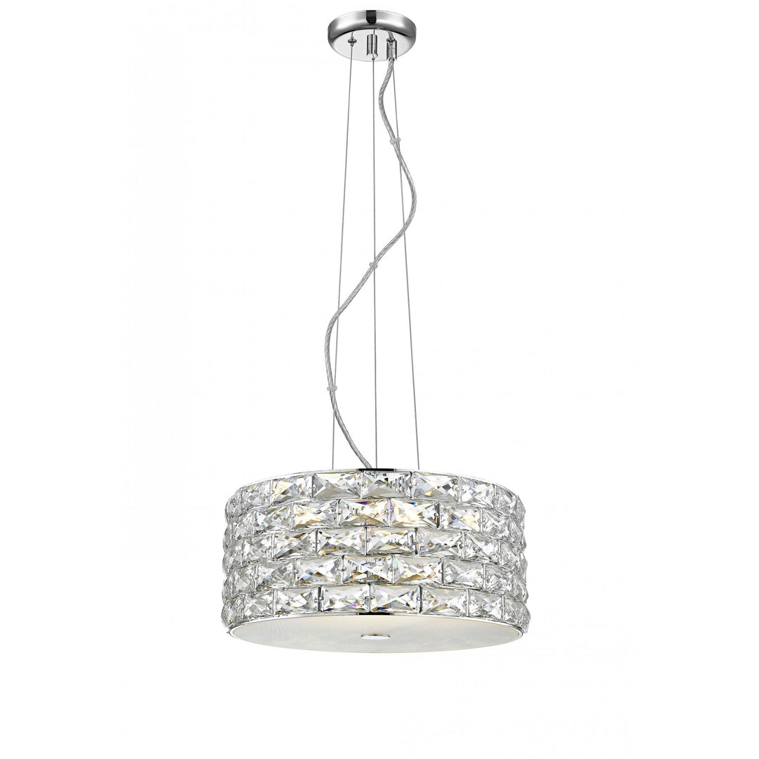 Impex LED2102/04/CH Aruba 4 Light LED Pendant Chrome Crystal