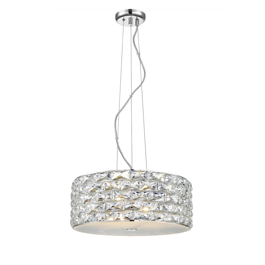 Impex LED2102/05/CH Aruba 5 Light LED Pendant Chrome Crystal