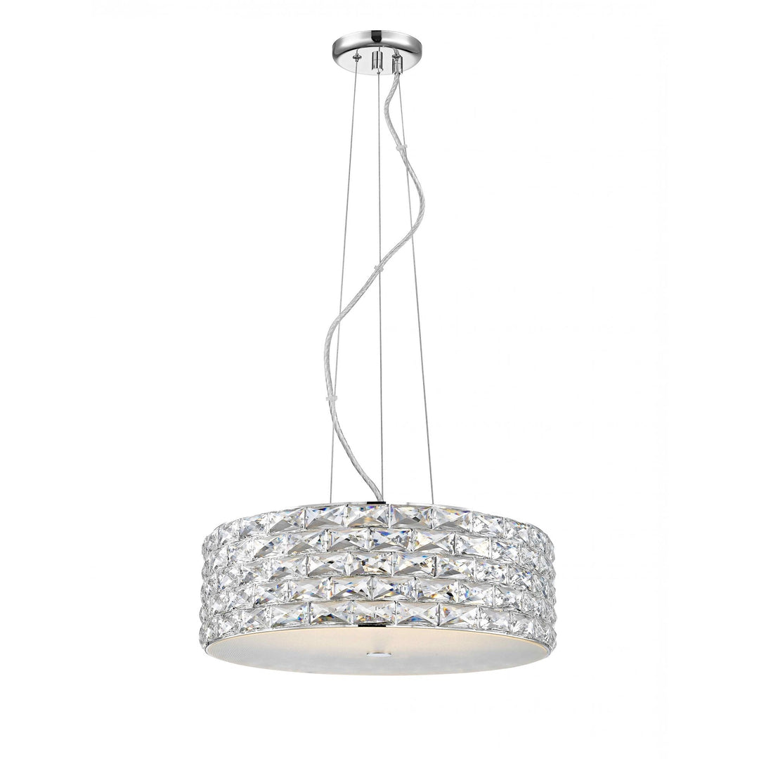 Impex LED2102/06/CH Aruba 6 Light LED Pendant Chrome Crystal