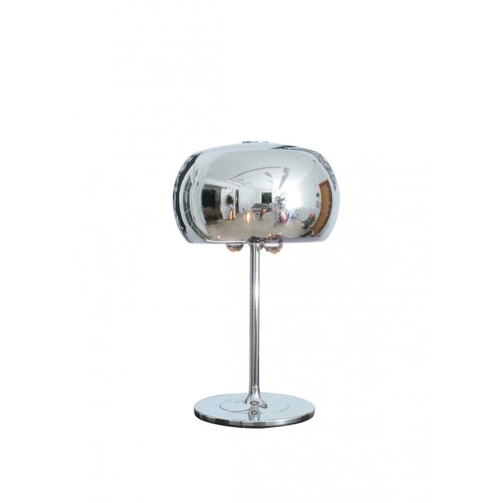 Impex CFH606091/03/TL/CH Deni 3 Light Table Lamp Chrome Crystal