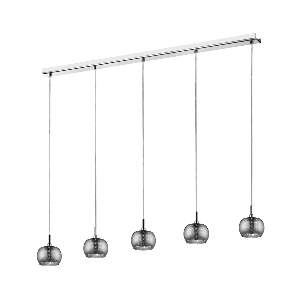 Impex CFH606091/05/BAR/CH Deni 5 Light Bar Pendant Chrome Crystal