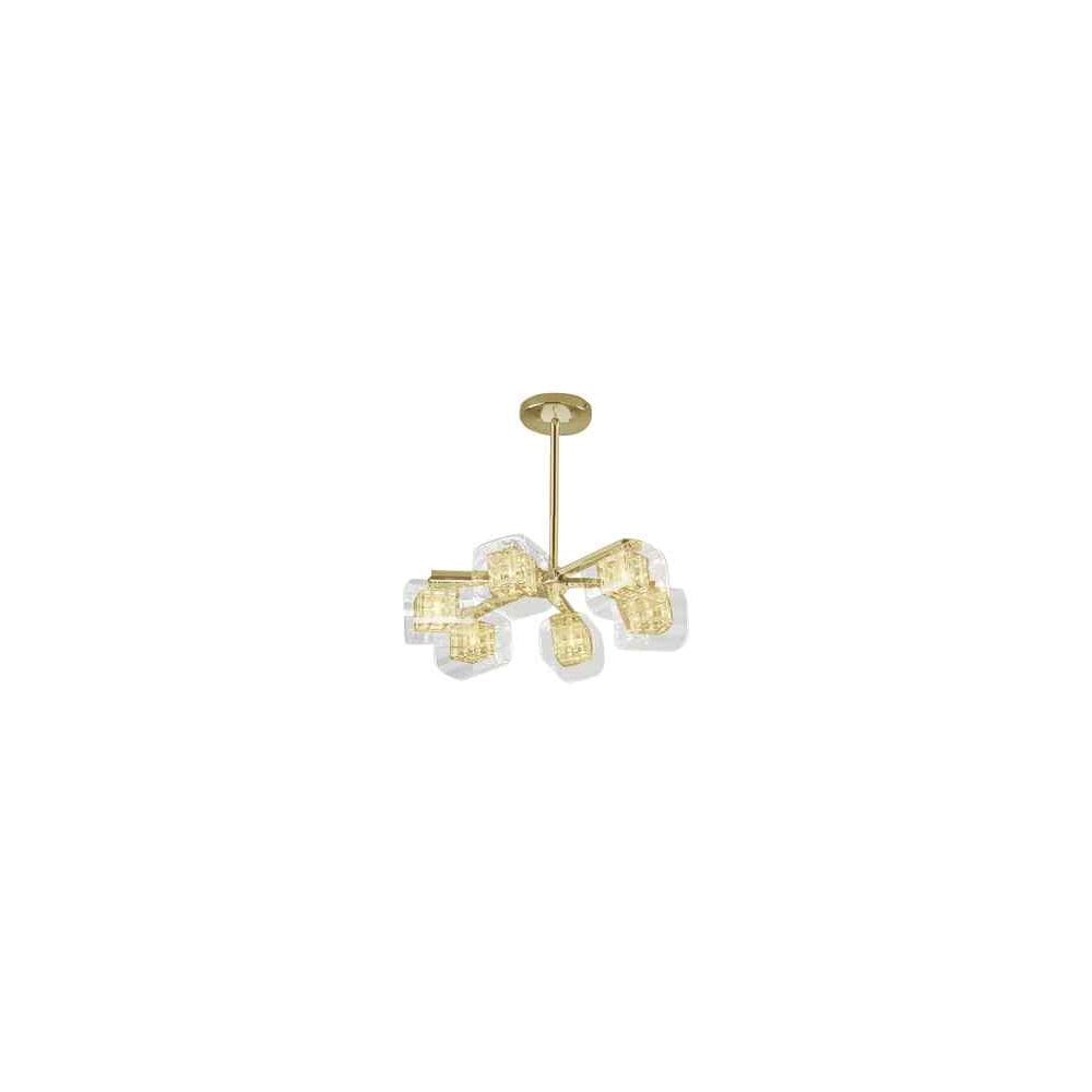 Impex PGH01515/06/G Avignon 6 Light Ceiling Light Gold Crystal