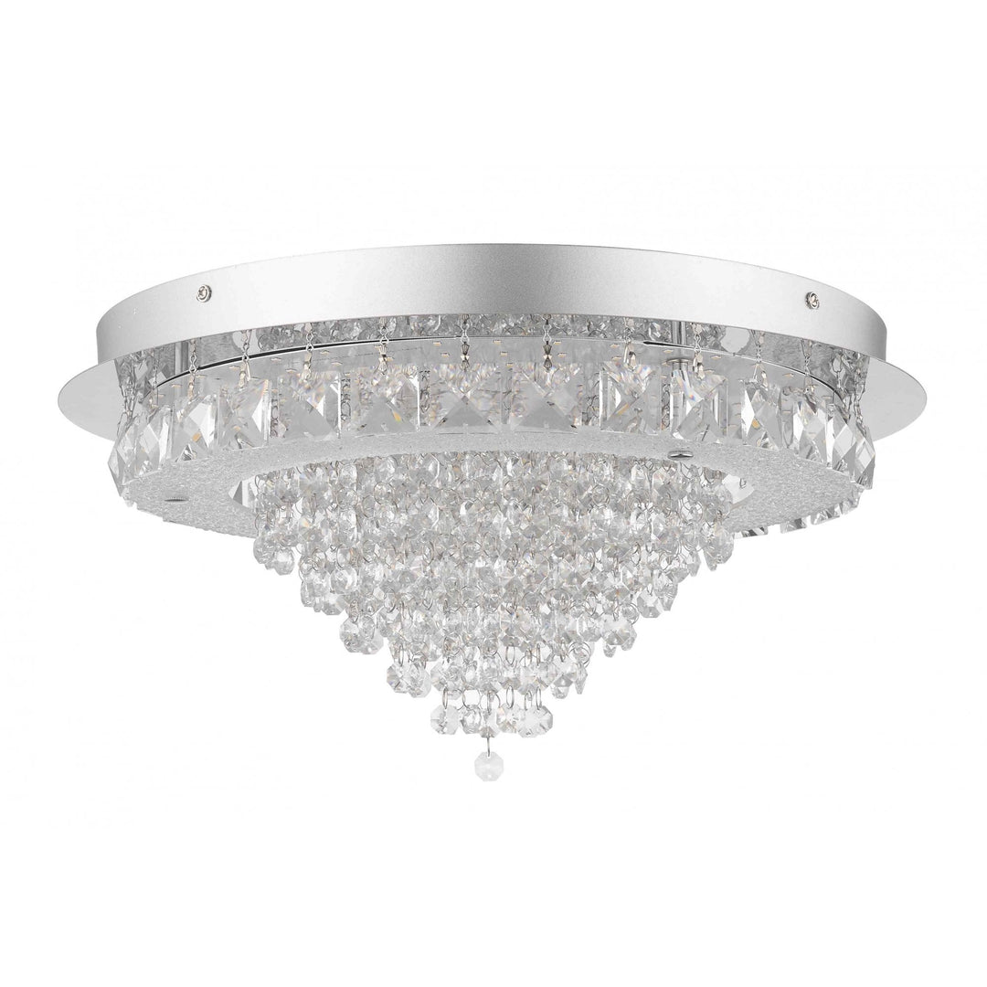 Impex LED608243 Essonne | LED Flush Ceiling Light | Chrome & Crystal
