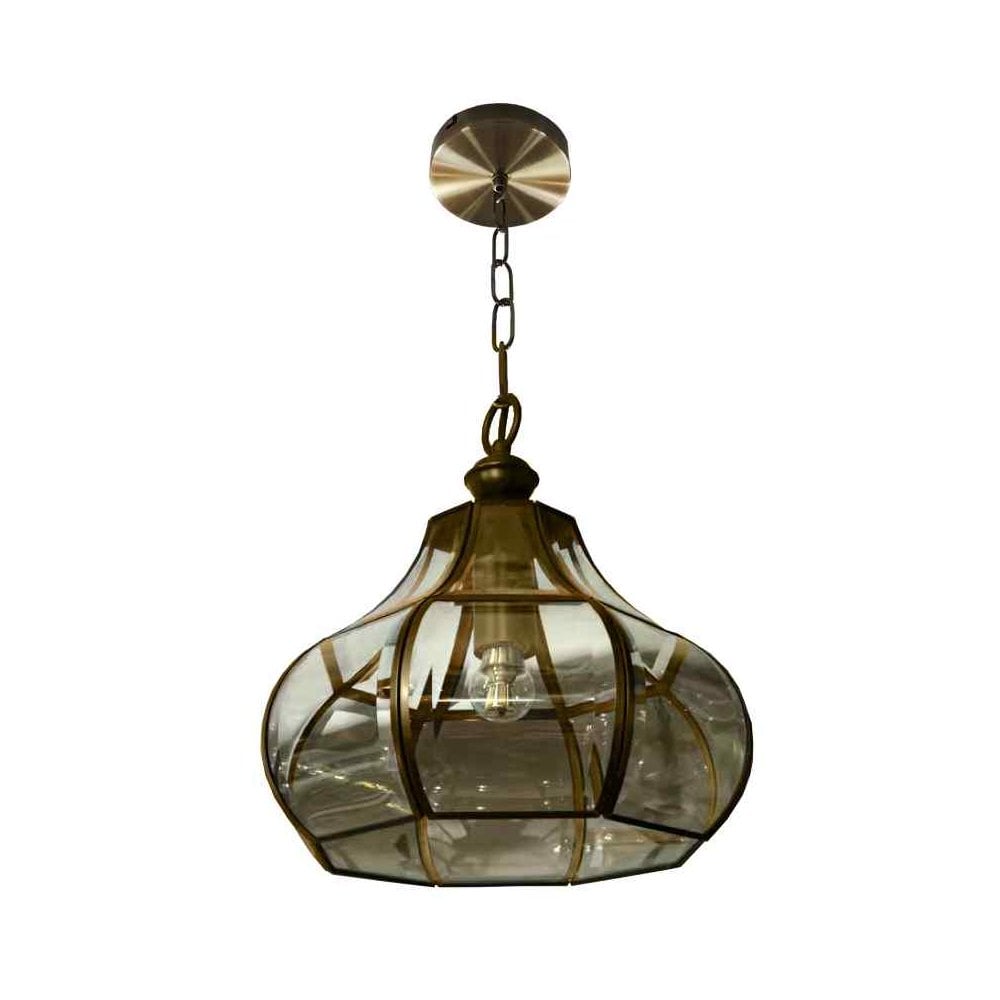 Impex LG2110/01/AB Braga 1 Light Pendant Antique Brass