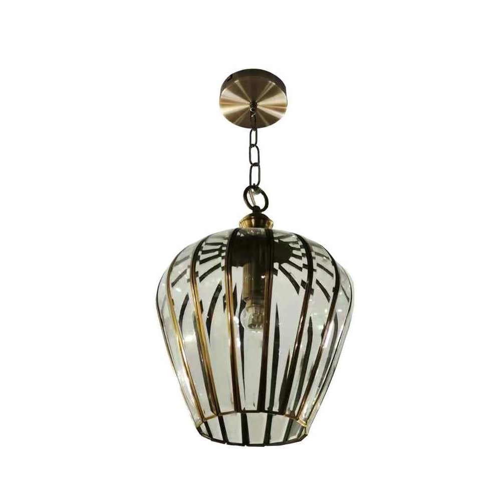 Impex LG2111/01/AB Porto 1 Light Pendant Antique Brass