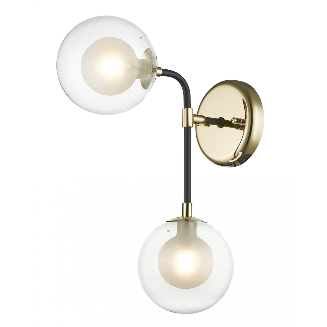 Impex PGH1806/02/WB/G/MBLK Remy 2 Light Wall Light Gold Black