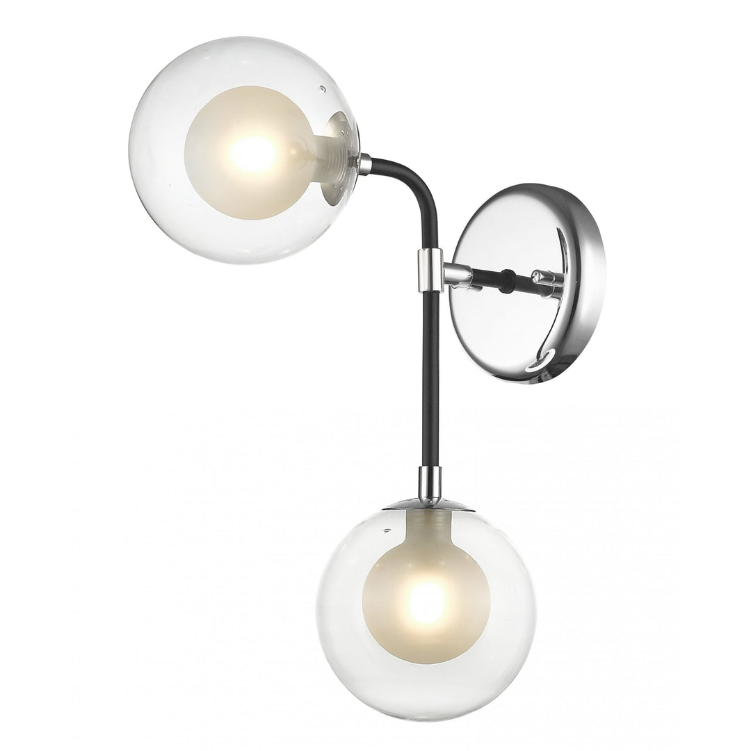 Impex PGH1806/2/WB/CH/MBLK Remy 2 Light Wall Light Chrome Black