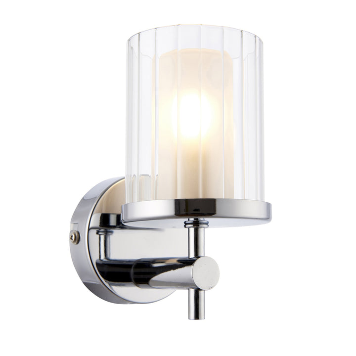 Endon 51885 Britton 1 Light Bathroom Wall Light Chrome Frosted