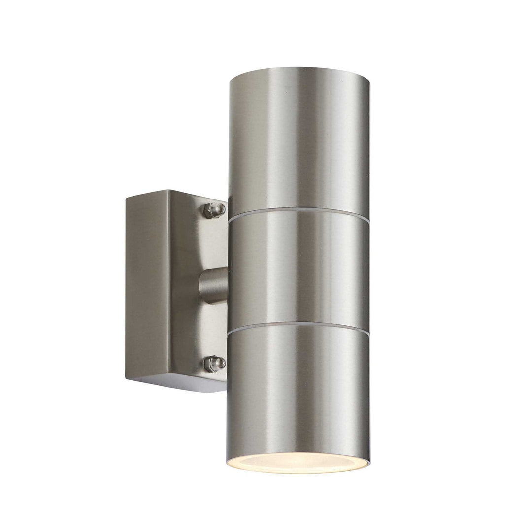 Endon EL-40095 Canon 2 Light Outdoor Wall Light Steel Clear