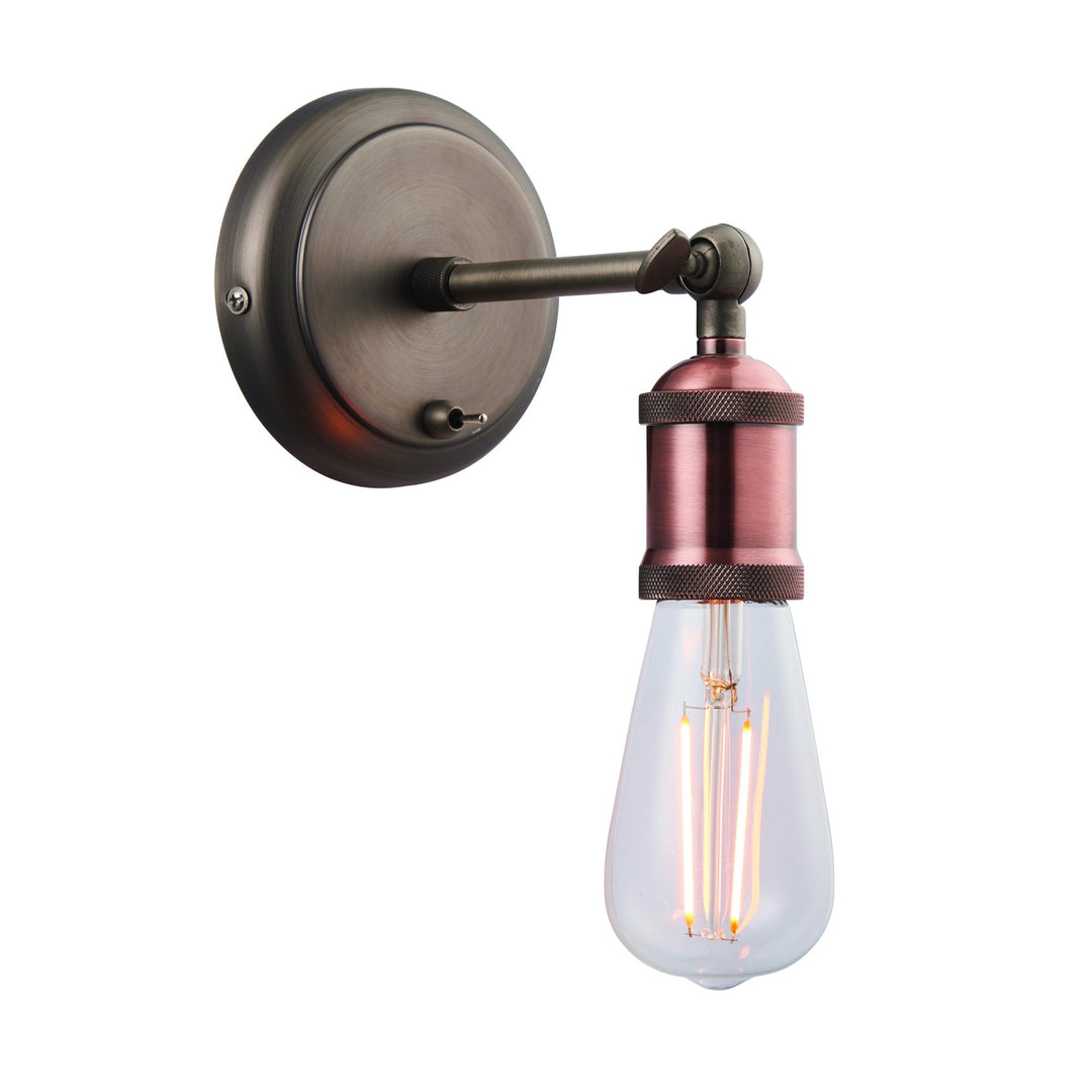 Endon 76338 Hal 1 Light Wall Light Pewter Copper