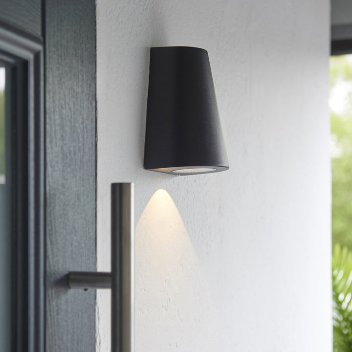 Endon 96904 Helm LED 1 Light Outdoor Wall Light Black Clear