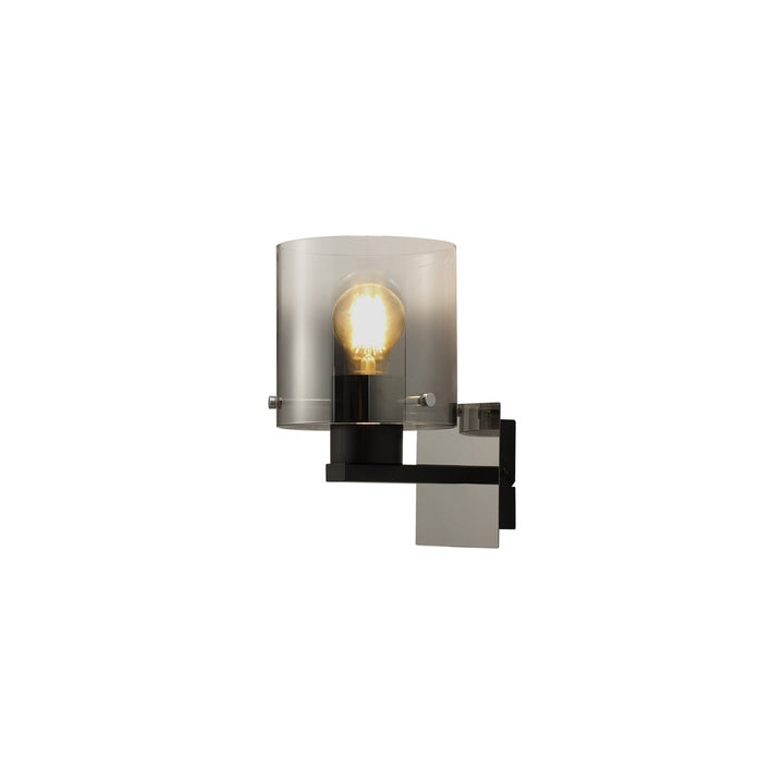 Nelson Lighting NL76799 | Blade Wall Lamp | Black & Smoke Fade Glass
