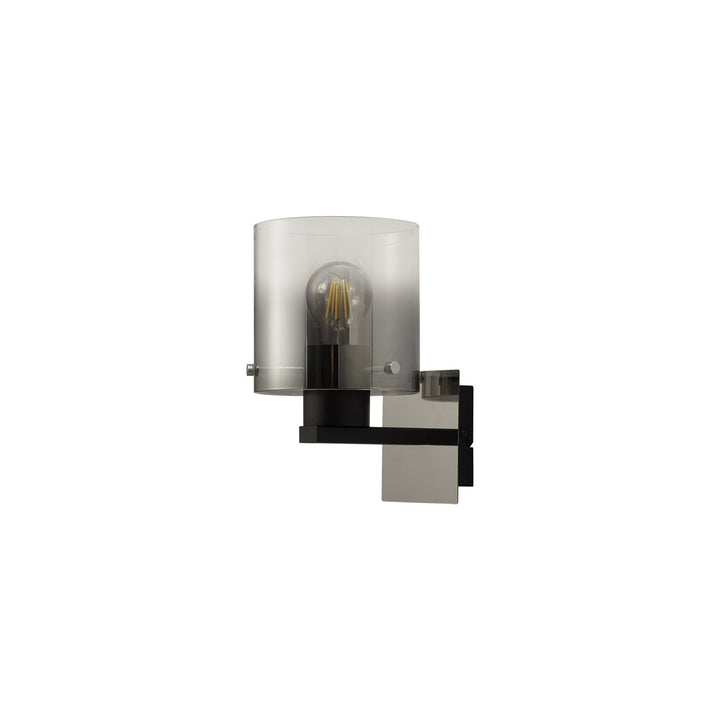 Nelson Lighting NL76799 | Blade Wall Lamp | Black & Smoke Fade Glass
