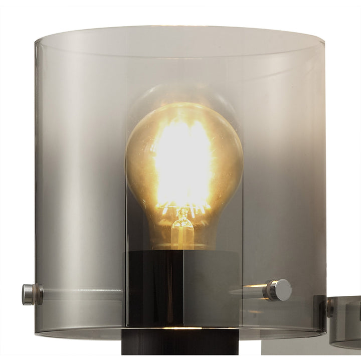 Nelson Lighting NL76799 | Blade Wall Lamp | Black & Smoke Fade Glass