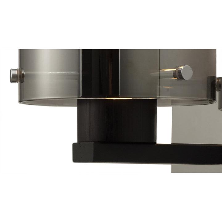 Nelson Lighting NL76799 | Blade Wall Lamp | Black & Smoke Fade Glass