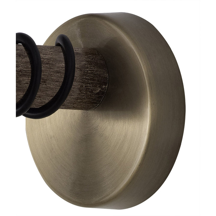 Nelson Lighting NL77489 Tuba Wall Lamp 1 Light Medium Oak/Antique Brass