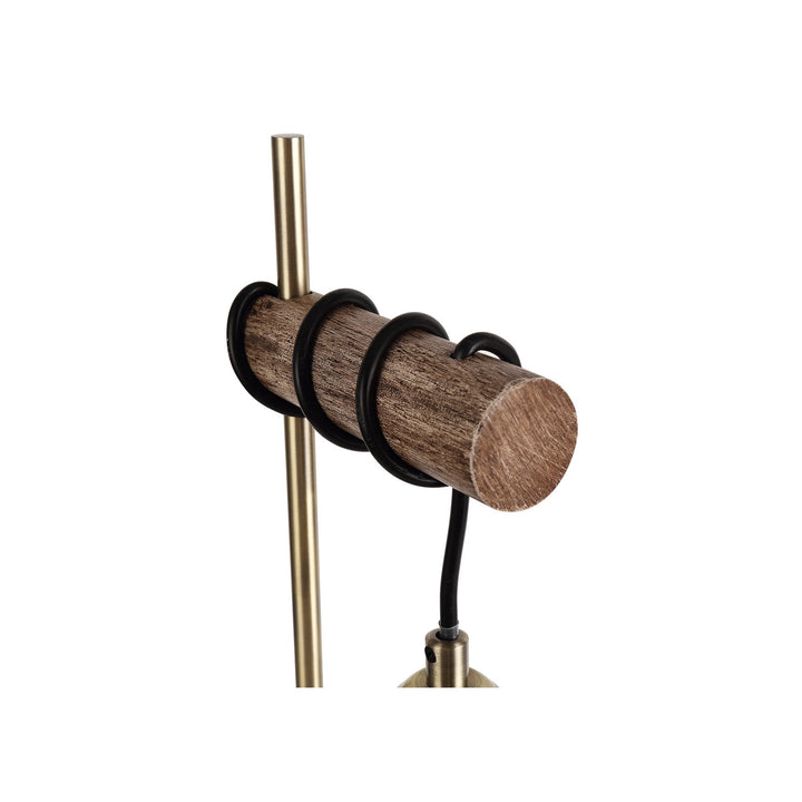 Nelson Lighting NL77499 Tuba Table Lamp 1 Light Medium Oak/Antique Brass