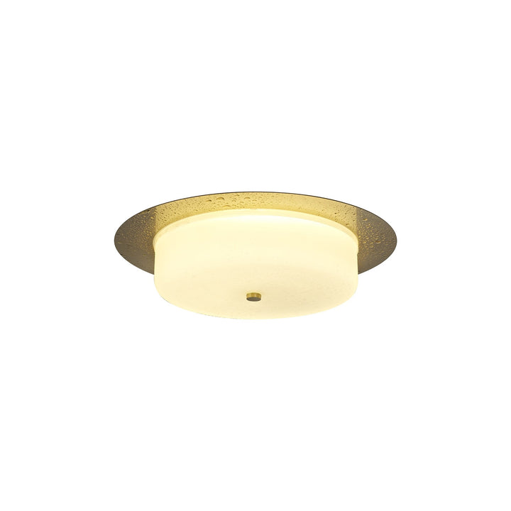 Nelson Lighting NL77639 Hex Bathroom LED Flush Ceiling Light Antique Brass