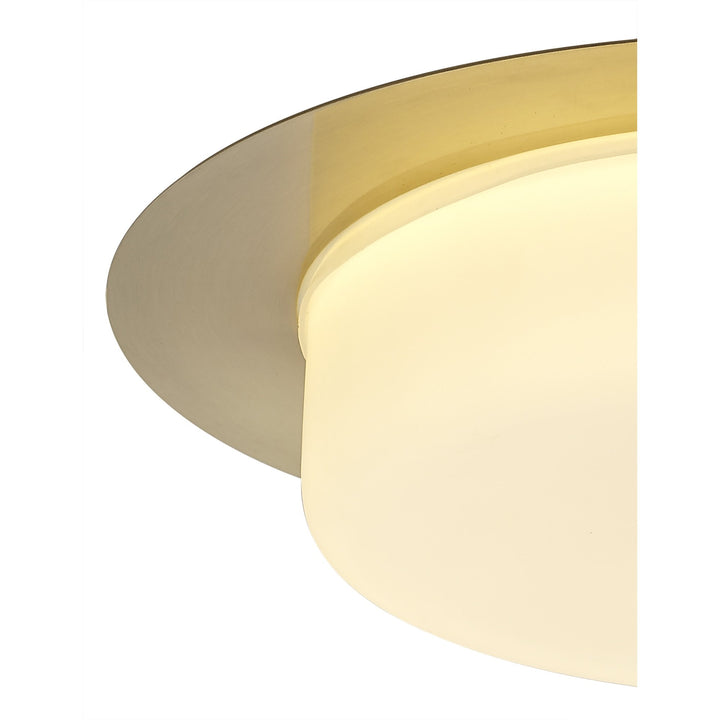 Nelson Lighting NL77639 Hex Bathroom LED Flush Ceiling Light Antique Brass