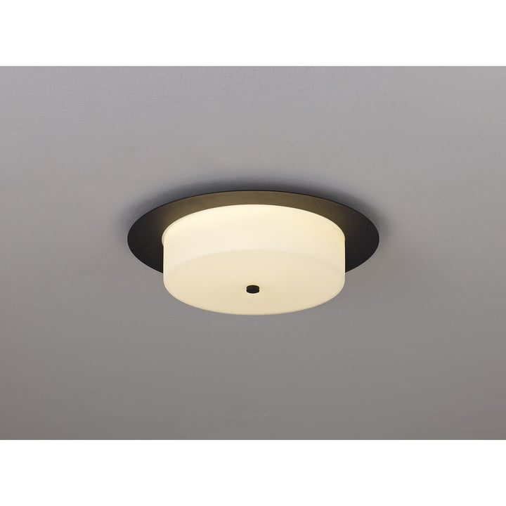 Nelson Lighting NL77689 Hex Bathroom LED Flush Ceiling Light Sand Black