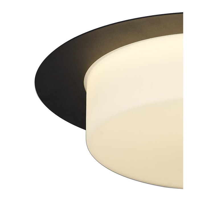 Nelson Lighting NL77689 Hex Bathroom LED Flush Ceiling Light Sand Black