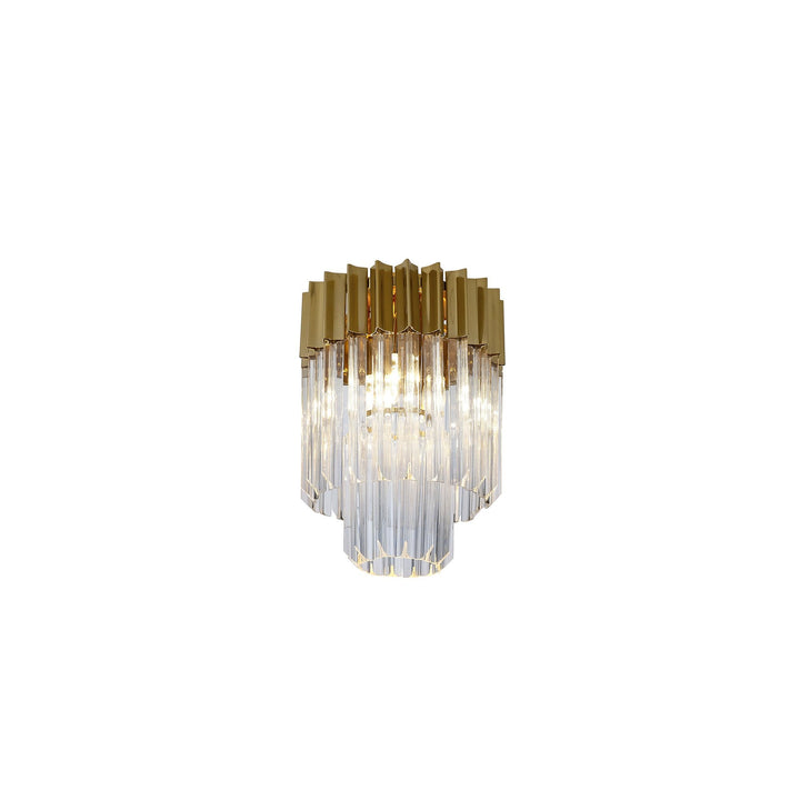 Nelson Lighting NL82279 Kobra Ceiling Round 3 Light Brass/Clear Glass