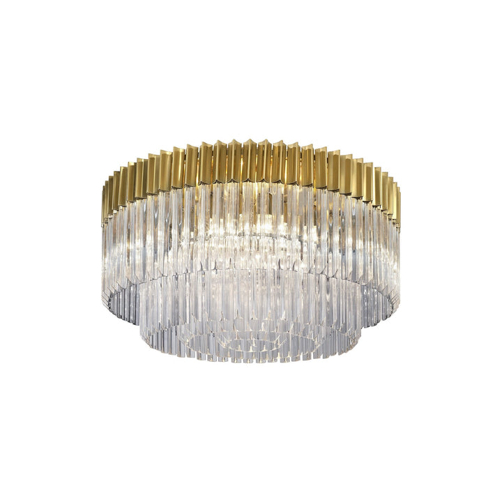 Nelson Lighting NL82299 Kobra Ceiling Round 12 Light Brass/Clear Glass