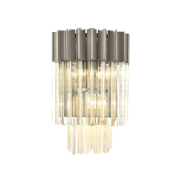 Nelson Lighting NL82399 Kobra Wall 3 Light Polished Nickel/Clear Glass