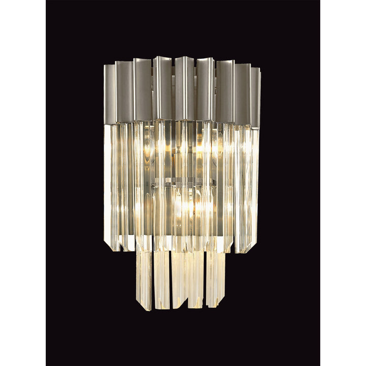 Nelson Lighting NL82399 Kobra Wall 3 Light Polished Nickel/Clear Glass