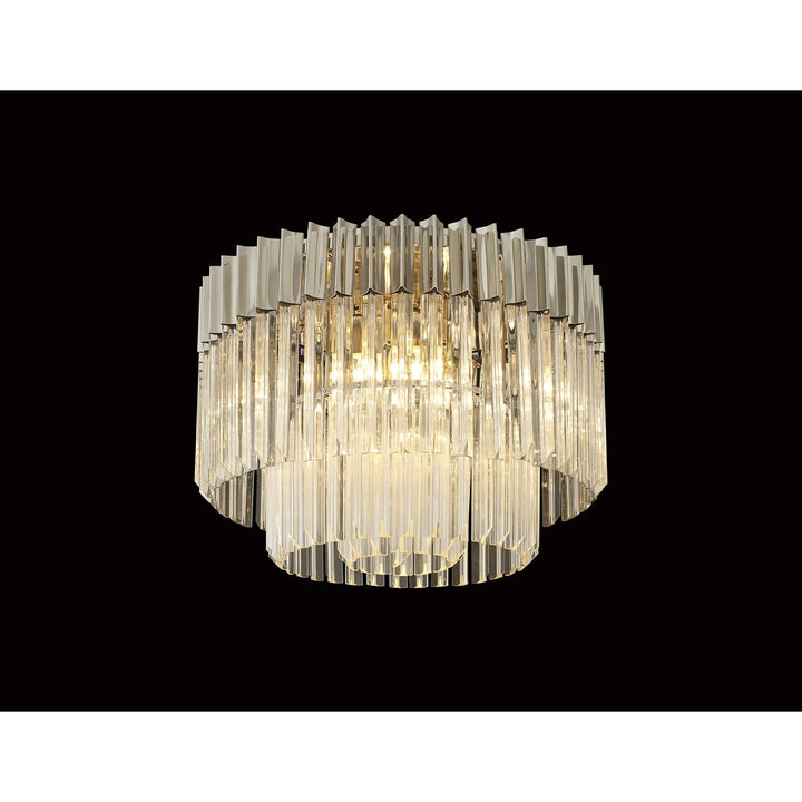 Nelson Lighting NL82419 Kobra Ceiling Round 7 Light Polished Nickel/Clear Glass