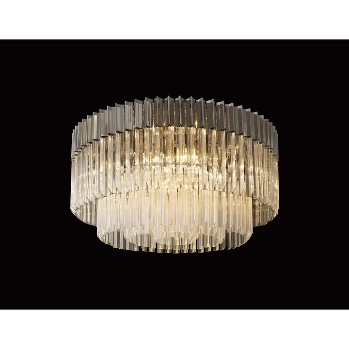 Nelson Lighting NL82429 Kobra Ceiling Round 12 Light Polished Nickel/Clear Glass