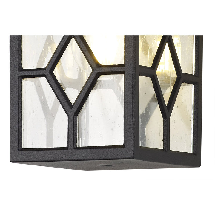 Nelson Lighting NL82489 Guard Outdoor Down Square Criss Cross Wall Lamp Sand Black