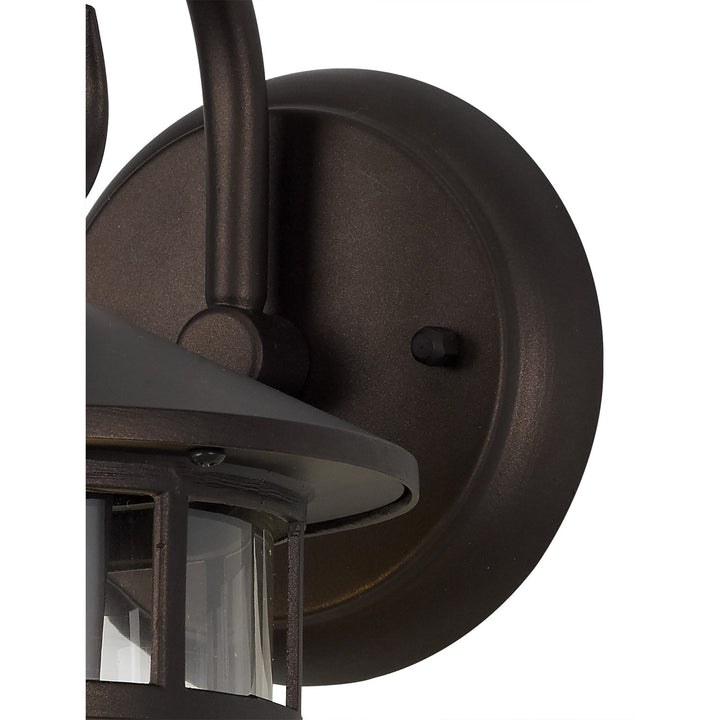 Nelson Lighting NL82499 Guard Outdoor Down Round Grid Wall Lamp Antique Bronze