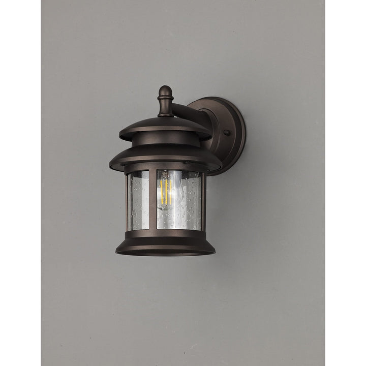 Nelson Lighting NL82509 Guard Outdoor Down Round Wall Lamp Antique Bronze