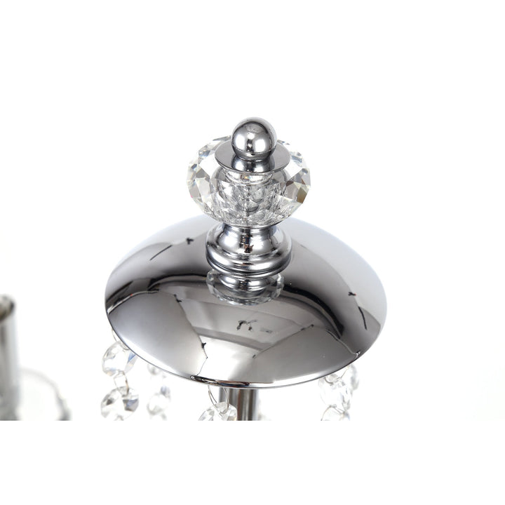 Nelson Lighting NL82579 Glastonbury Table Lamp 3 Light Polished Chrome/Clear Glass/Crystal