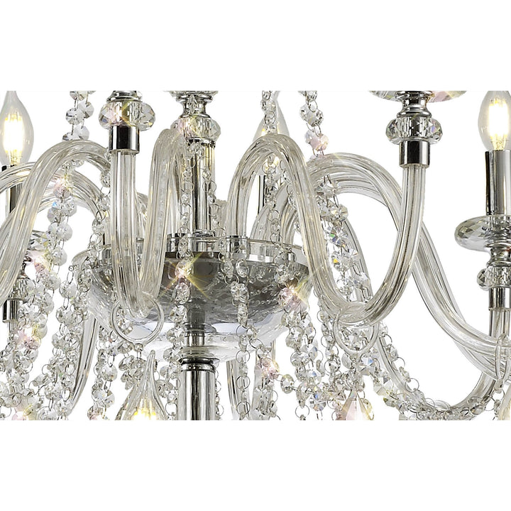 Nelson Lighting NL82609 Glastonbury Chandelier Pendant 29 Light Polished Chrome/Clear Glass/Crystal