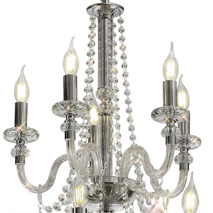 Nelson Lighting NL82609 Glastonbury Chandelier Pendant 29 Light Polished Chrome/Clear Glass/Crystal